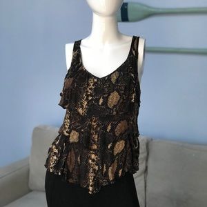 Express Sexy Leopard Print Ruffled Top